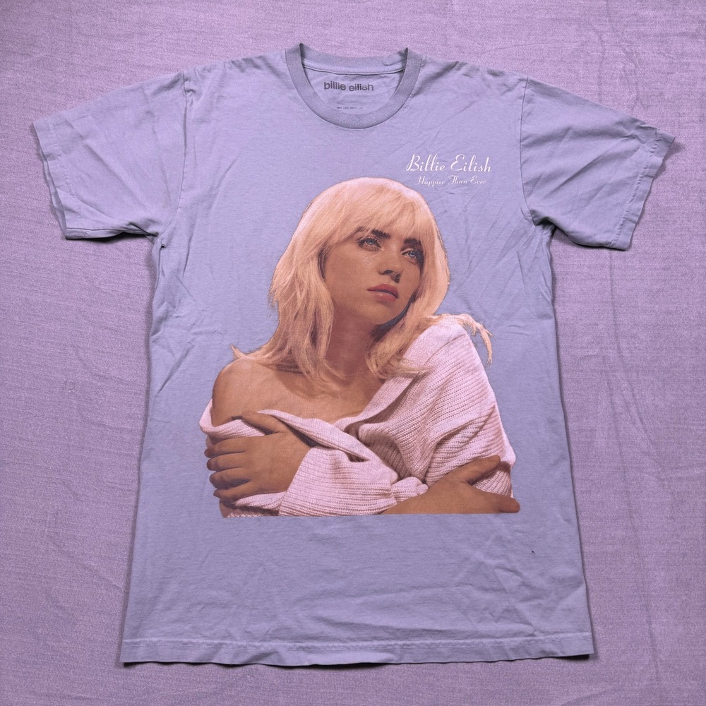 Billie Eilish Happier Than Ever T-Shirt Women's Large‎ Graphic Album Cover Tee